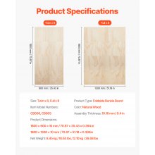 Full Size Bunkie Board 0.4" Foldable Bed Board Slats with Connection 8 Pcs