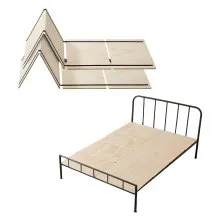 VEVOR Full Size Bunkie Board, 0.4 in Foldable Bed Board Slats with Connection, Wooden Mattress Support for Full Size Bed, Support Under Mattress Boards, Ready to Use, 8 Piece, Burlywood