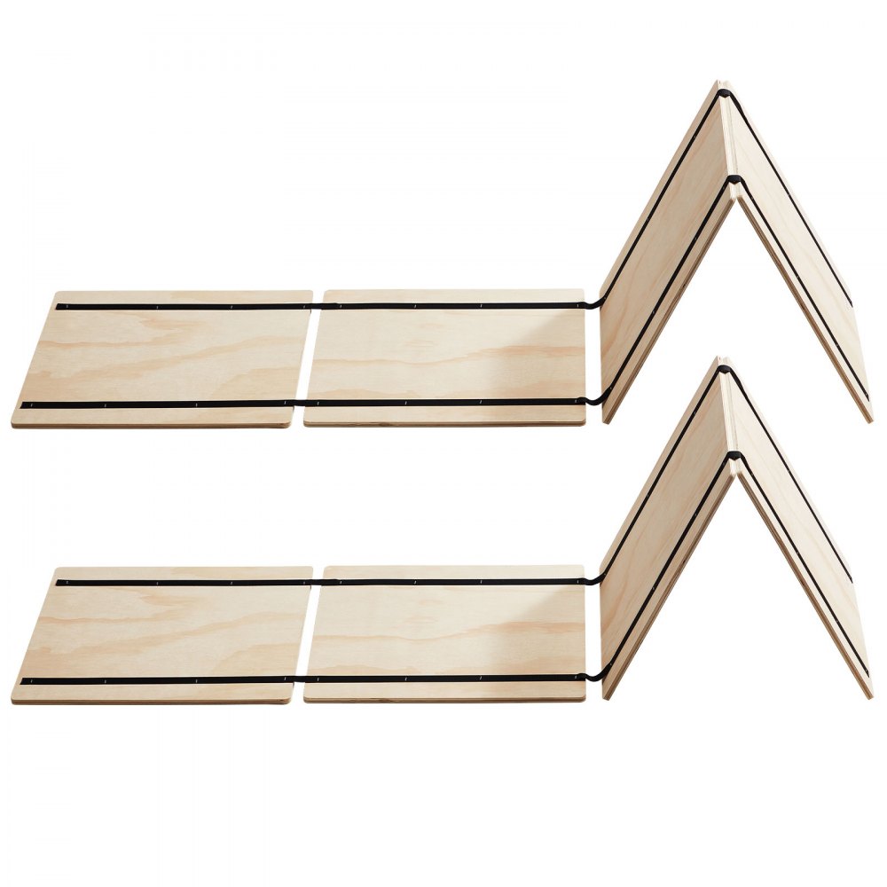 VEVOR Twin Size Bunkie Board, 10 mm Foldable Bed Board Slats with Connection, Wooden Mattress Support for Twin Size Bed, Support under Mattress Boards, Ready to Use, 8 Piece, Burlywood