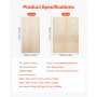 VEVOR Twin Size Bunkie Board, 0.4 in Foldable Bed Board Slats with Connection, Wooden Mattress Support for Twin Size Bed, Support Under Mattress Boards, Ready to Use, 8 Piece, Burlywood