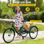 VEVOR Tricycle Adult 24’’ Wheels Adult Tricycle 1-Speed 3 Wheel Bikes For Adults Three Wheel Bike For Adults Adult Trike Adult Folding Tricycle Foldable Adult Tricycle 3 Wheel Bike Trike For Adults