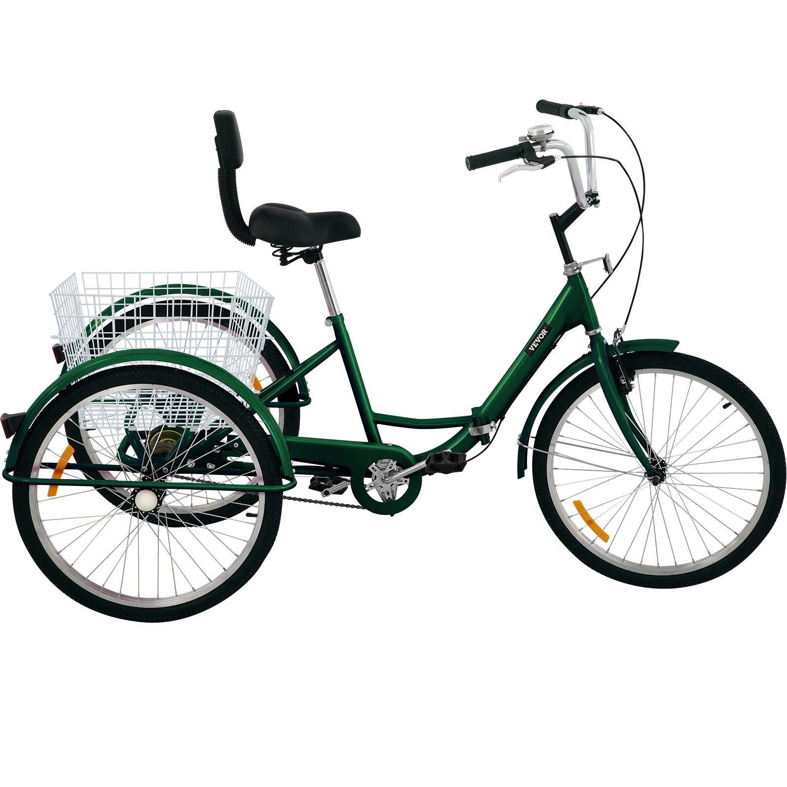 VEVOR Tricycle Adult 24’’ Wheels Adult Tricycle 1-Speed 3 Wheel Bikes For Adults Three Wheel Bike For Adults Adult Trike Adult Folding Tricycle Foldable Adult Tricycle 3 Wheel Bike Trike For Adults
