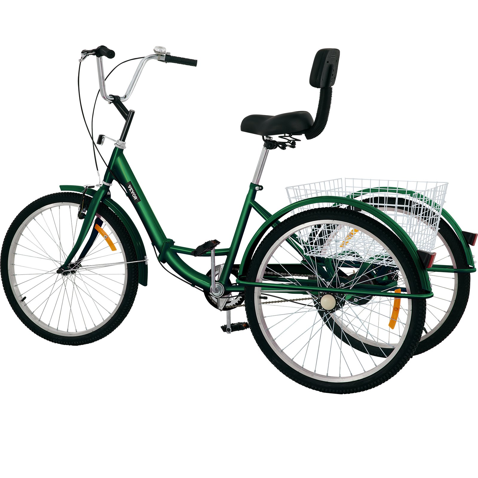 VEVOR Tricycle Adult 24’’ Wheels Adult Tricycle 1-Speed 3 Wheel Bikes For Adults Three Wheel Bike For Adults Adult Trike Adult Folding Tricycle Foldable Adult Tricycle 3 Wheel Bike Trike For Adults