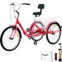 Foldable Tricycle Adult 24'' Wheels Adult Tricycle 1-Speed 3 Wheel Bikes For Adults