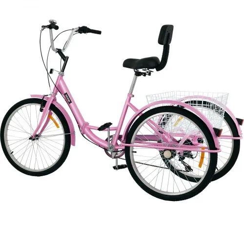 VEVOR Tricycle Adult 24'' Wheels Adult Tricycle 7-Speed 3 Wheel Bikes For Adults Three Wheel VEVOR Tricycle Adult 24'' Wheels Adult Tricycle 7-Speed 3 Wheel Bikes For Adults Three Wheel