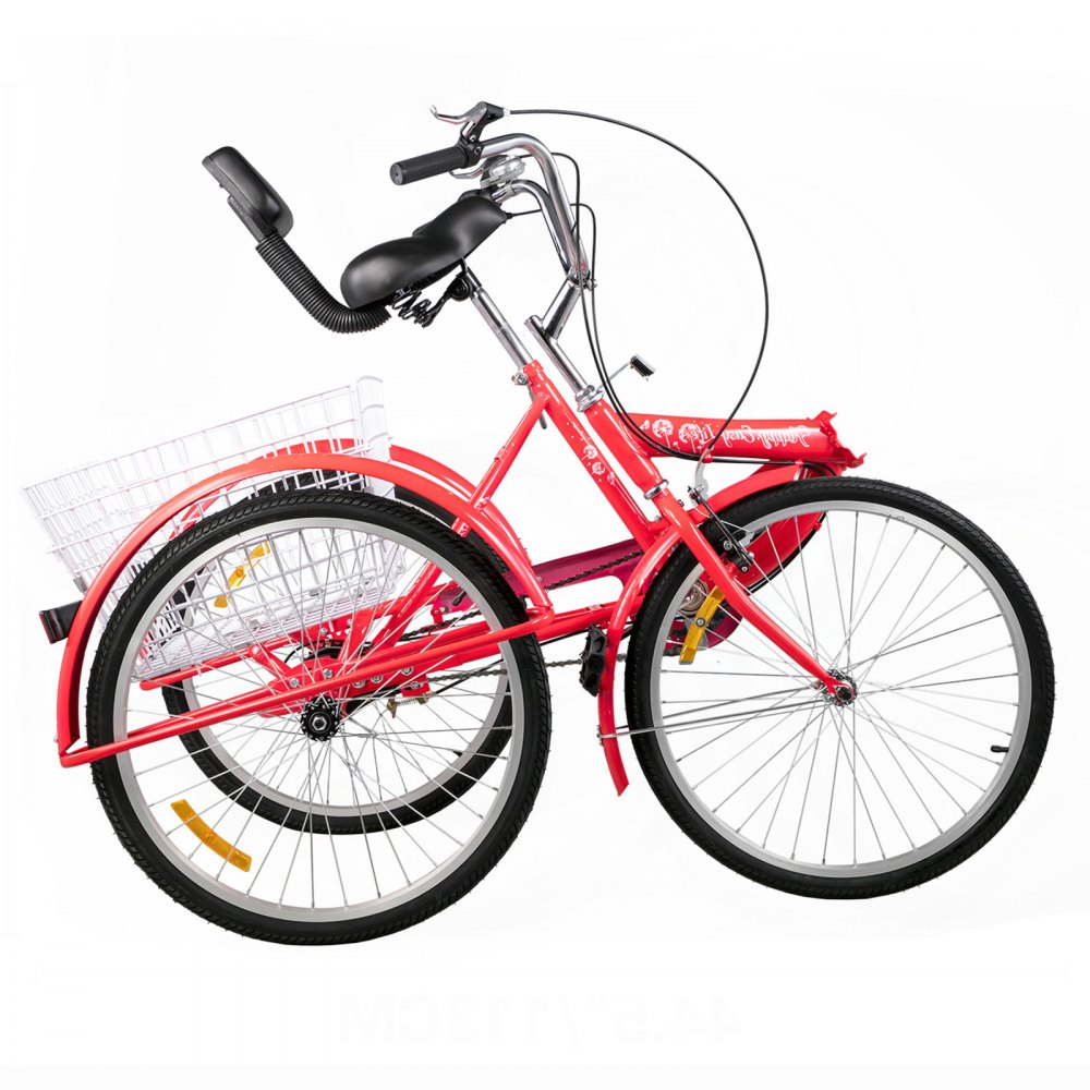 Foldable Tricycle Adult 26'' Wheels Adult Tricycle 1-Speed 3 Wheel Bikes For Adults