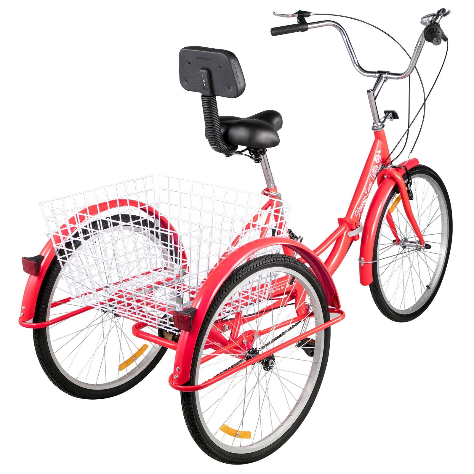 Foldable Tricycle Adult 26'' Wheels Adult Tricycle 1-Speed 3 Wheel Bikes For Adults
