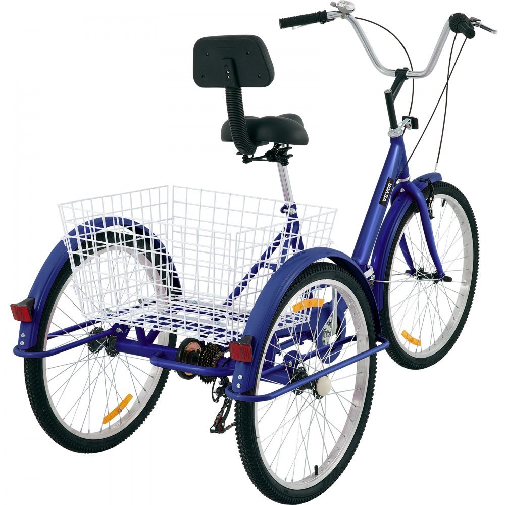 Foldable Tricycle Adult 26'' Wheels Adult Tricycle 7-Speed 3 Wheel Bikes For Adults