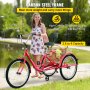 Foldable Tricycle Adult 26'' Wheels Adult Tricycle 7-Speed 3 Wheel Bikes For Adults