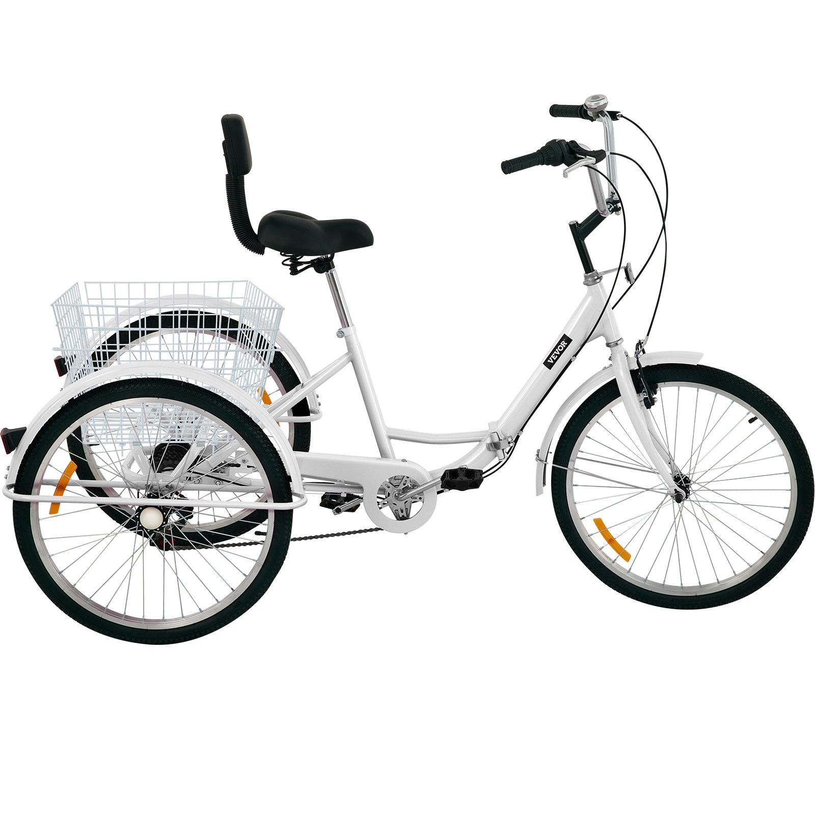 Foldable Tricycle Adult 26'' Wheels Adult Tricycle 7-Speed 3 Wheel Bikes For Adults
