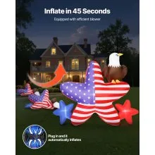 VEVOR Patriotic Inflatable Decoration 4.82 ft 4th of July Inflatables Decoration