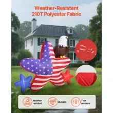 VEVOR Patriotic Inflatable Decoration 4.82 ft 4th of July Inflatables Decoration