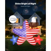 VEVOR Patriotic Inflatable Decoration 4.82 ft 4th of July Inflatables Decoration