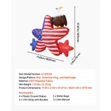 VEVOR Patriotic Inflatable Decoration 4.82 ft 4th of July Inflatables Decoration