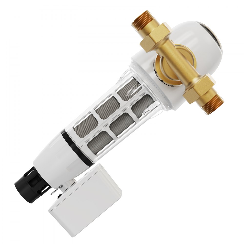 VEVOR Spin Down Filter, 40 Micron Whole House Sediment Filter for Well Water, 1" G-M + 1 1/4" G-M, 8 T/H High Flow Rate, for Whole House Water Filtration Systems, Well Water Sediment Filter