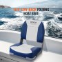 VEVOR Boat Seat, 480 mm Low Back Boat Seat, Folding Boat Chair with Thickened Sponge Padding and Hinge, Fold-Down Boat Captain Chair for Fishing Boat, Sightseeing Boat, Speedboat, Canoe, 1-Piece