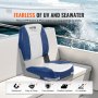 VEVOR Boat Seat, 480 mm Low Back Boat Seat, Folding Boat Chair with Thickened Sponge Padding and Hinge, Fold-Down Boat Captain Chair for Fishing Boat, Sightseeing Boat, Speedboat, Canoe, 1-Piece