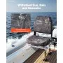 VEVOR Boat Seat, Low Backrest, Folding Fishing Boat Seat with Thickened Sponge Cushion & PU Polyester Fabric, Strong PP Frame, Flip Up Boat Seat for Boats, Yachts, Ships, Camouflage Color (2 Seats)