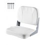 VEVOR Boat Seat Low Backrest Folding Fishing Boat Seat Sponge Cushion White