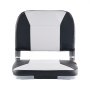 VEVOR Boat Seat, Low Backrest, Folding Fishing Boat Seat with Thickened Sponge Cushion & Waterproof PVC Leather, Aluminum Alloy Hinges, Flip Up Boat Seat for Fishing Boats, Yachts, Ships, Black & Grey