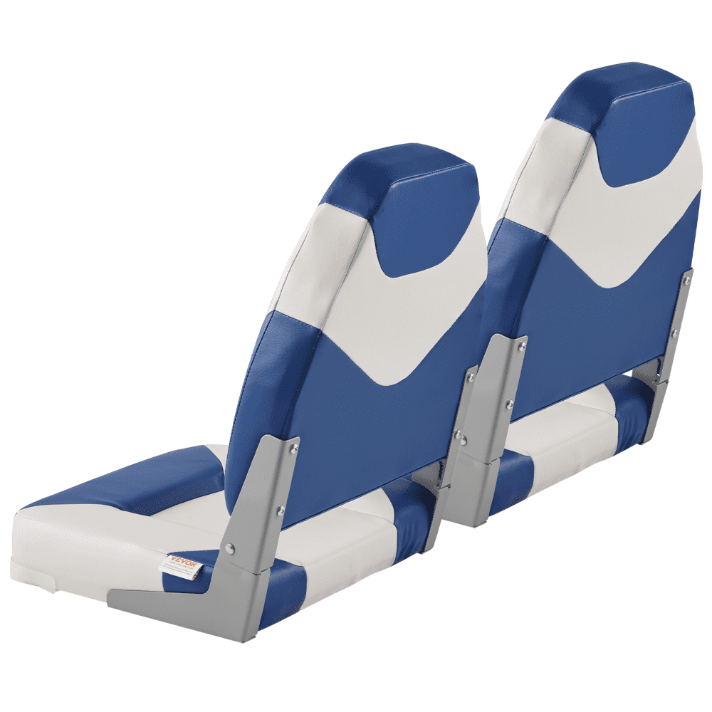 VEVOR Boat Seats, 21.85" High Back Boat Seat, Folding Boat Chair with Thickened Sponge Padding and Hinge, Fold-Down Boat Captain Chairs for Fishing Boat, Sightseeing Boat, Speedboat, Canoe, 2-Pack