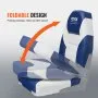 VEVOR Boat Seats, 21.85" High Back Boat Seat, Folding Boat Chair with Thickened Sponge Padding and Hinge, Fold-Down Boat Captain Chairs for Fishing Boat, Sightseeing Boat, Speedboat, Canoe, 2-Pack