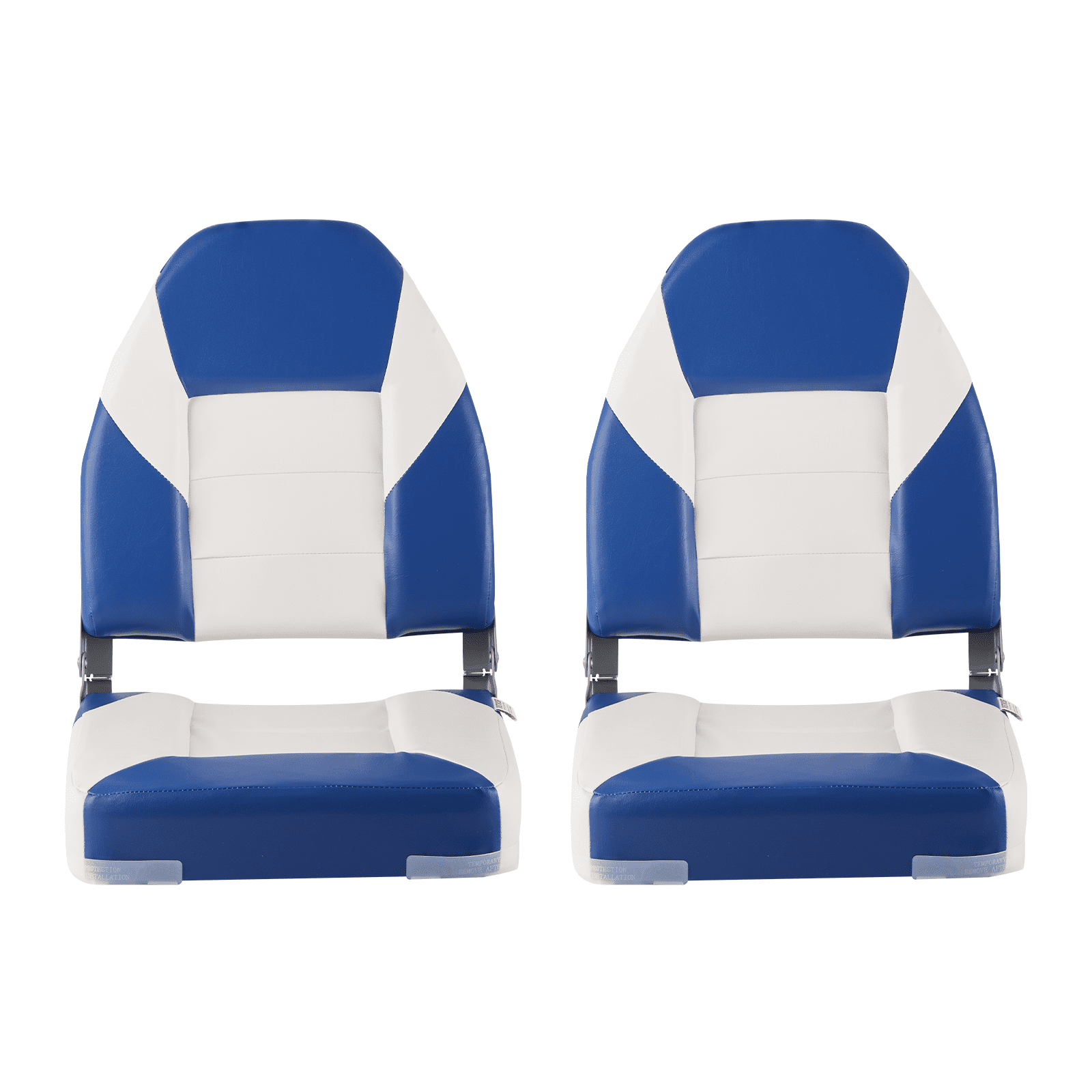 VEVOR Boat Seats, 21.85" High Back Boat Seat, Folding Boat Chair with Thickened Sponge Padding and Hinge, Fold-Down Boat Captain Chairs for Fishing Boat, Sightseeing Boat, Speedboat, Canoe, 2-Pack