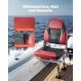VEVOR Boat Seat, High Backrest, Folding Fishing Boat Seat with Thickened Sponge Cushion & Waterproof PVC Leather, Aluminum Alloy Hinges, Flip Up Boat Seat for Boats, Yachts, Ships, Black & Red