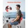 VEVOR Boat Seat, High Backrest, Folding Fishing Boat Seat with Thickened Sponge Cushion & Waterproof PVC Leather, Aluminum Alloy Hinges, Flip Up Boat Seat for Boats, Yachts, Ships, Black & Red