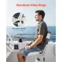 VEVOR Boat Seat, High Backrest, Folding Fishing Boat Seat with Thickened Sponge Cushion & Waterproof PVC Leather, Aluminum Alloy Hinges, Flip Up Boat Seat for Boats, Yachts, Ships, Black & Grey