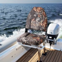 VEVOR Boat Seat High Backrest Flip Up Boat Seat Sponge Cushion Camouflage