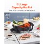 Electric Hot Pot 5 L Non-Stick Shabu-shabu Hot Pot with Divider for 6-10 People