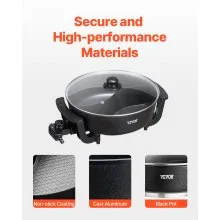Electric Hot Pot 5 L Non-Stick Shabu-shabu Hot Pot with Divider for 6-10 People