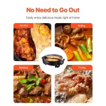 Electric Hot Pot 5 L Non-Stick Shabu-shabu Hot Pot with Divider for 6-10 People