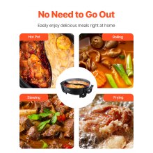 VEVOR Electric Hot Pot 5 L Non-Stick Shabu-shabu Hot Pot with Divider Glass Lid