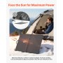 VEVOR 100W Foldable Solar Panel with Frame, 16BB N-Type Portable Monocrystalline Solar Panel Charger 24% Efficiency, IP67 Waterproof with 30A PWM Controller & MC4 Output for Camping, Hiking, RV Trips