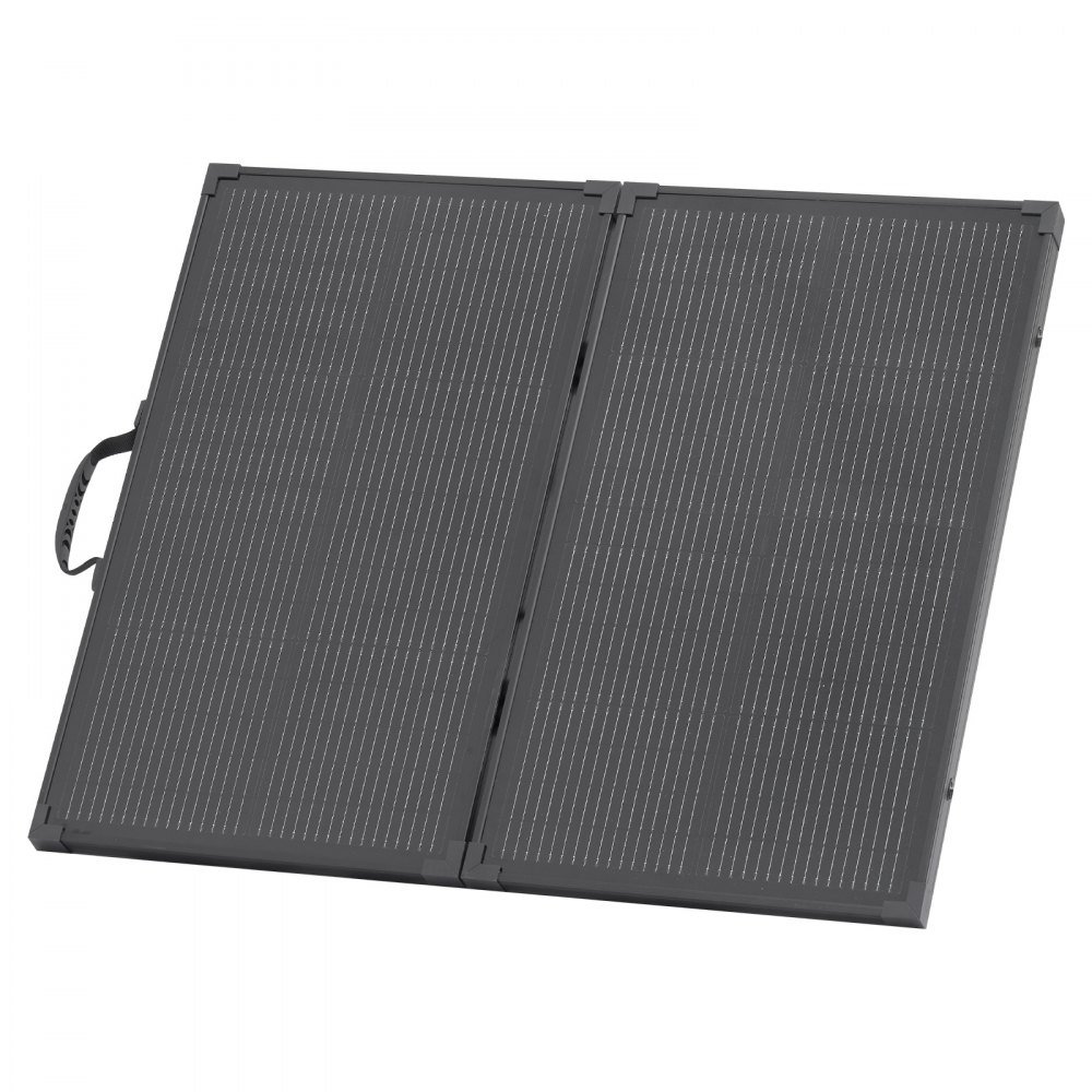 VEVOR 100W Foldable Solar Panel with Frame, 16BB N-Type Portable Monocrystalline Solar Panel Charger 24% Efficiency, IP67 Waterproof with 30A PWM Controller & MC4 Output for Camping, Hiking, RV Trips