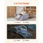 VEVOR 2-in-1 Kids Sofa, Foldable Toddler Soft Couch with Armrests, Glow in the Dark Kids Couch Fold Out with 28D Sponge & Flannel, Convertible Toddler Chair to Lounger for Reading and Gaming, M, Gray