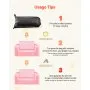 VEVOR 2-in-1 Kids Sofa, Foldable Toddler Soft Couch with Armrests, Made of 28D Sponge & Short Pile, Convertible Toddler Chair to Lounger, Kid Couch Fold Out for Fun Playtime or Comfy Lounging, M, Pink