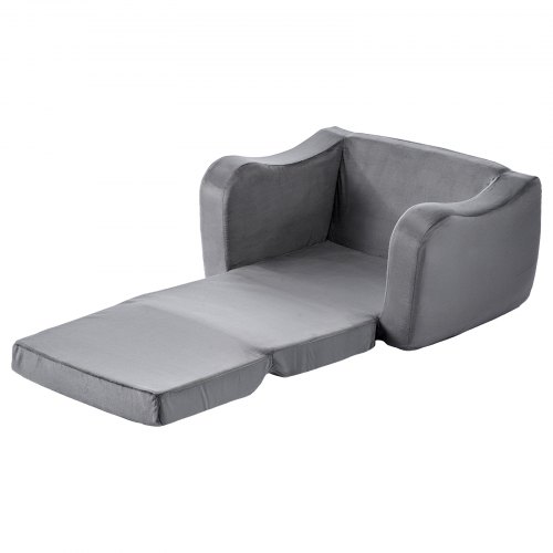 Canapé Convertible 2 En 1 Enfant Chien Gris - Chaise Longue Pliable Dessin Animé