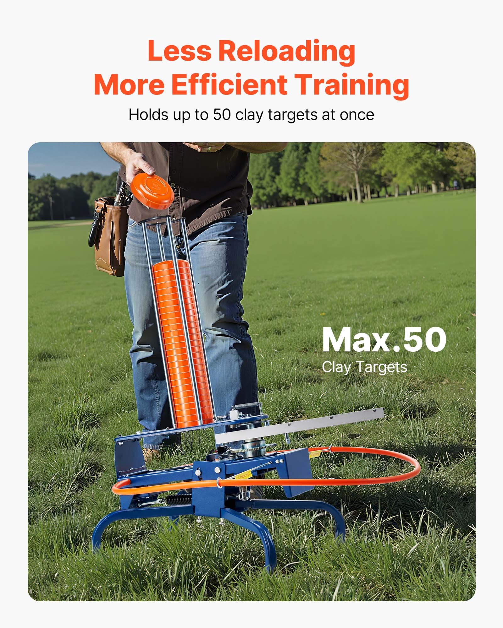 Clay Throwing Ranges VEVOR Clay Target Thrower, Max 50 Clays Pigeon Thrower, 55+ Yards ...