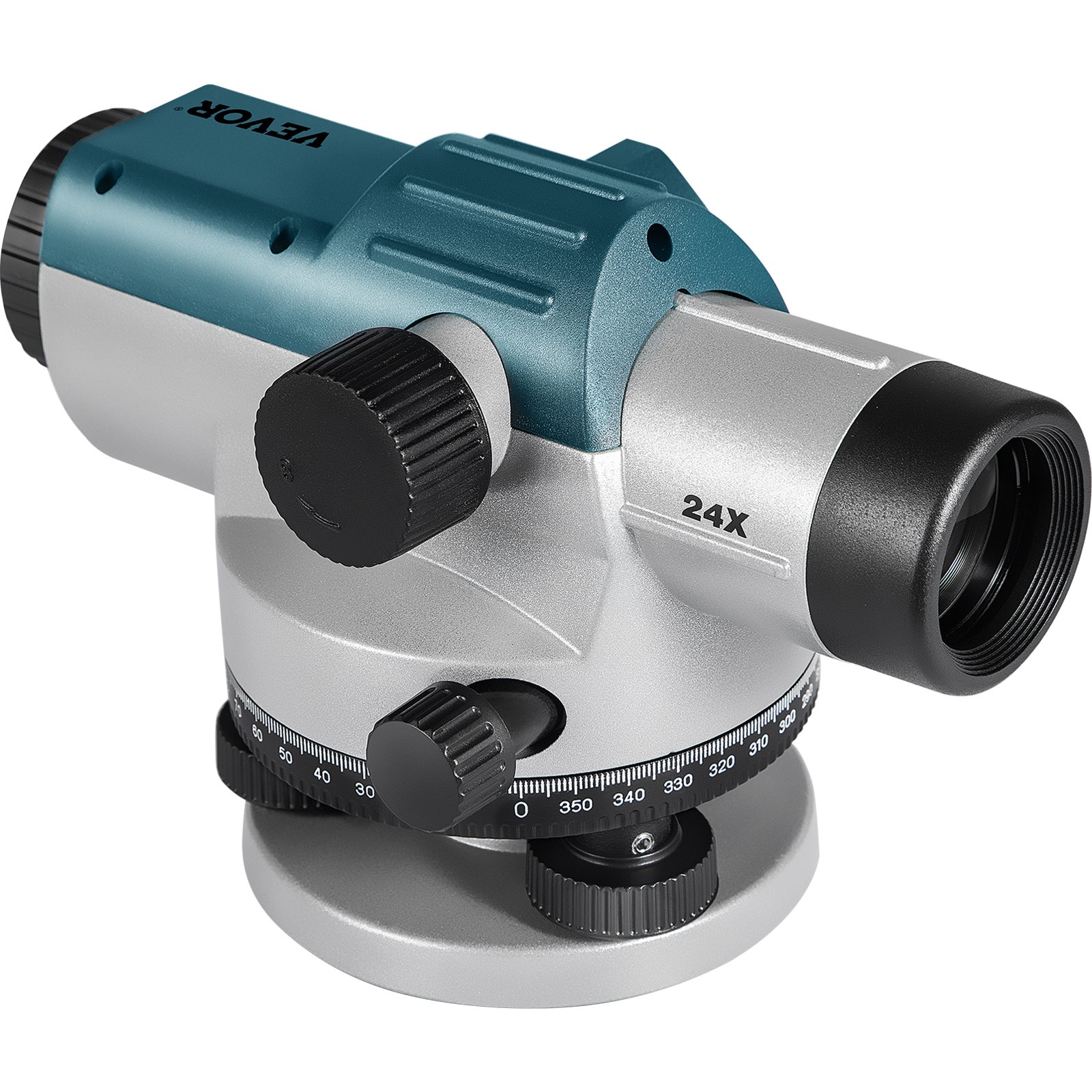 VEVOR automatic optical level, 24x magnification, with precision knobs and adjustment dials.