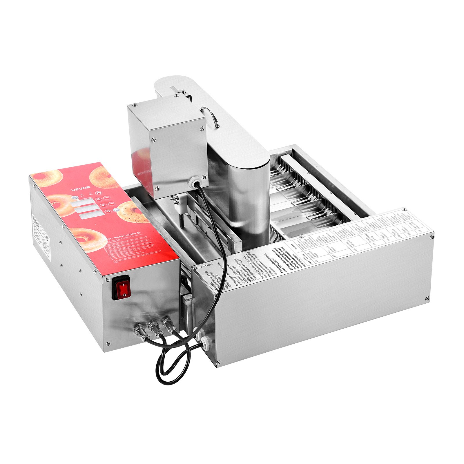 VEVOR Commercial Automatic Donuts Machine, 6 Rows Donuts Making Equipment, 360 pcs/hour Electric High Power Doughnut Maker, Stainless Steel Frying Auto Fryer, with Intelligent Control