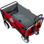 red VEVOR collapsible wagon with black frame, gray interior, and white wheels.