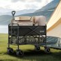 VEVOR Double Decker Wagon Collapsible, 400L Heavy Duty Folding Wagon Cart, Extended Long Garden Cart with All-Terrain Wheels, Support Up to 450lbs, Outdoor Utility Wagon for Camping, Sports, Shopping