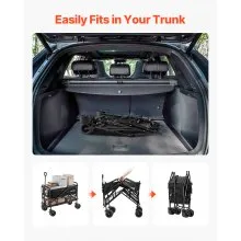 VEVOR Double Decker Wagon Collapsible 300L & 450 lbs Heavy Duty Folding Cart
