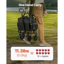 VEVOR Collapsible Wagon Carts 120L & 225LBS Heavy Duty Folding Garden Cart Black