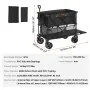 VEVOR Foldable Double Decker Wagon, 400L Collapsible Wagon Cart with All-Terrain Wheels, Heavy Duty Folding Wagon Cart 350-450 lb Weight Capacity for Camping, Shopping, Garden, 52" Extra Long Extender