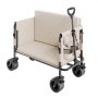 Foldable Wagon Cart Converts to Bench 550lb Load & 220L Utility Wagon for Camp