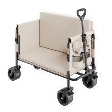 Foldable Wagon Cart Converts to Bench 550lb Load & 220L Utility Wagon for Camp